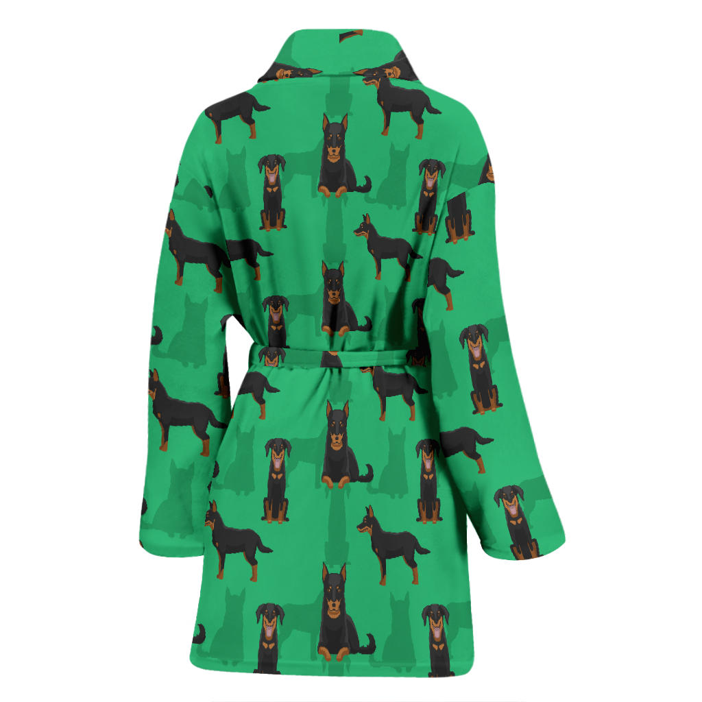 Beauceron Pattern Print Design 01 Women Bathrobe