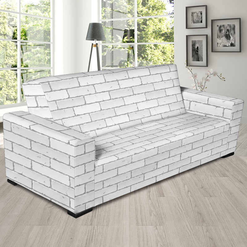 Brick White Pattern Print Design 03 Sofa Slipcover