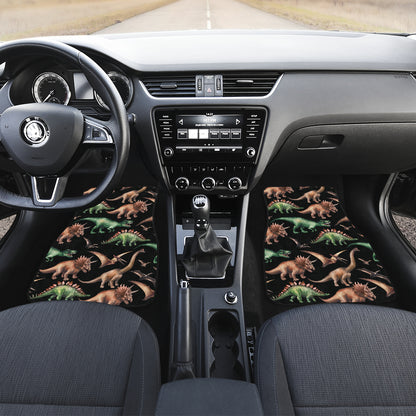 Dinosaur Print Pattern Car Floor Mats Front Back