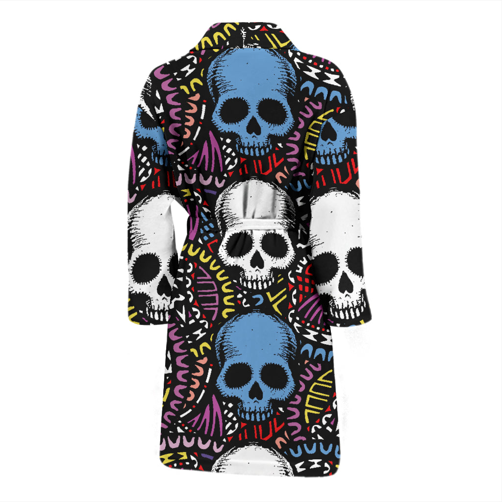 Skull Print Design LKS305 Men Bathrobe