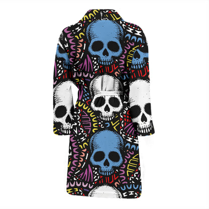Skull Print Design LKS305 Men Bathrobe