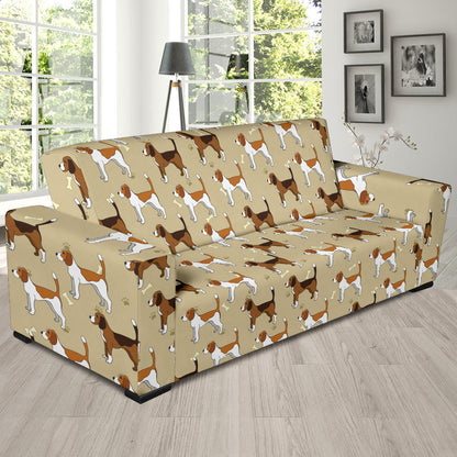 Beagle Pattern Print Design 01 Sofa Slipcover