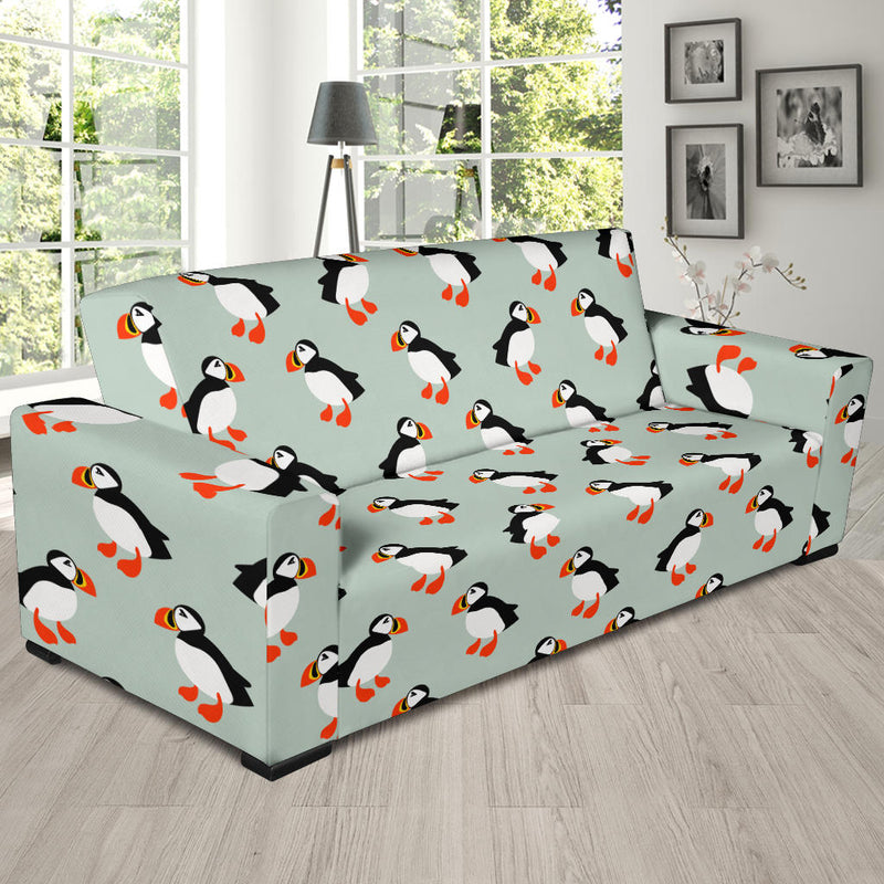 Puffin Pattern Print Design A03 Sofa Slipcover