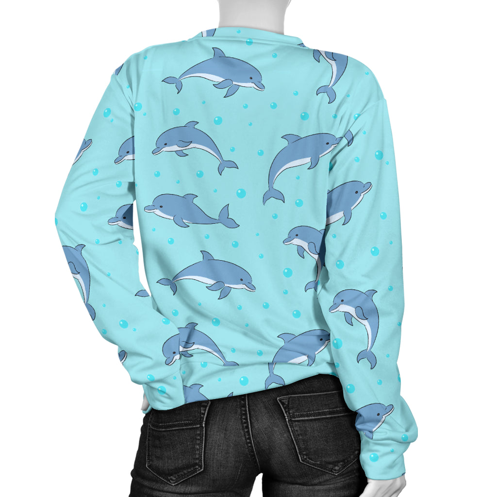 Dolphin Baby Cute Print Pattern Women Long Sleeve Sweatshirt