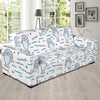 Manatee Baby Pattern Print Design 03 Sofa Slipcover