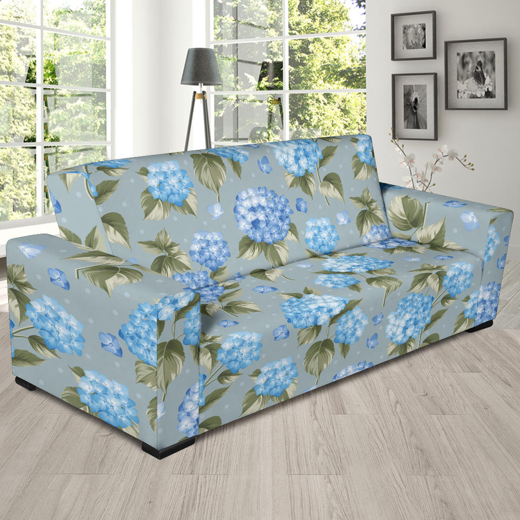 Hydrangea Pattern Print Design 01 Sofa Slipcover