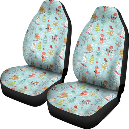 Ski Fox Cute Print Design LKS303 Car Seat Covers