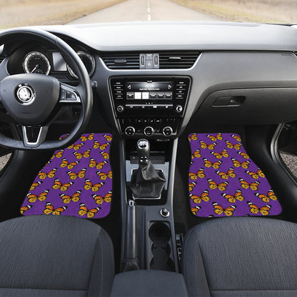 Monarch Butterfly Purple Print Pattern Car Floor Mats Front Back