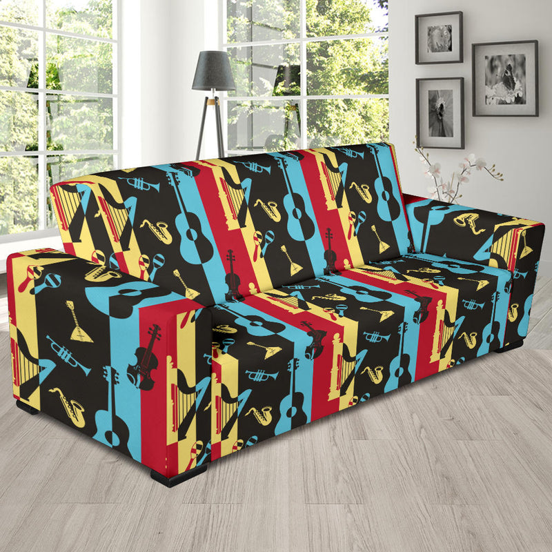 Jazz Pattern Print Design 02 Sofa Slipcover