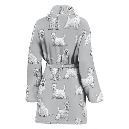 Scottish Terriers Print Design LKS3011 Women Bathrobe