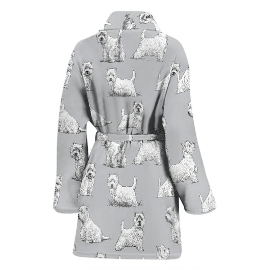 Scottish Terriers Print Design LKS3011 Women Bathrobe