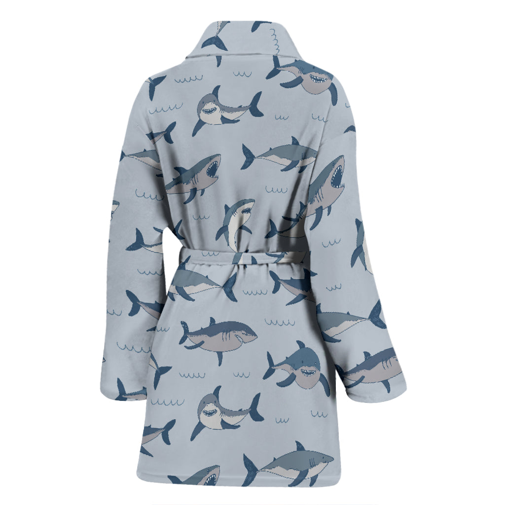 Shark Print Design LKS304 Women Bathrobe