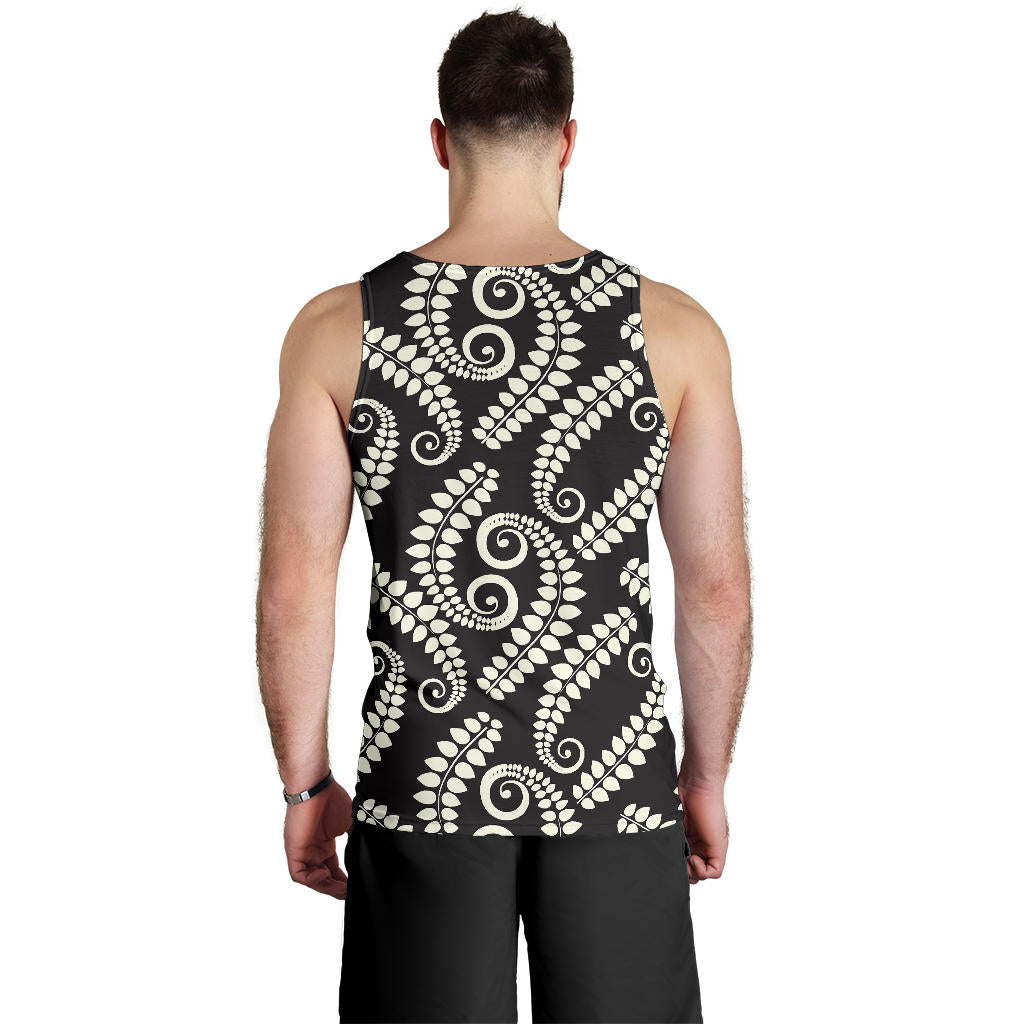Fern Leave Print Pattern Men Tank Top