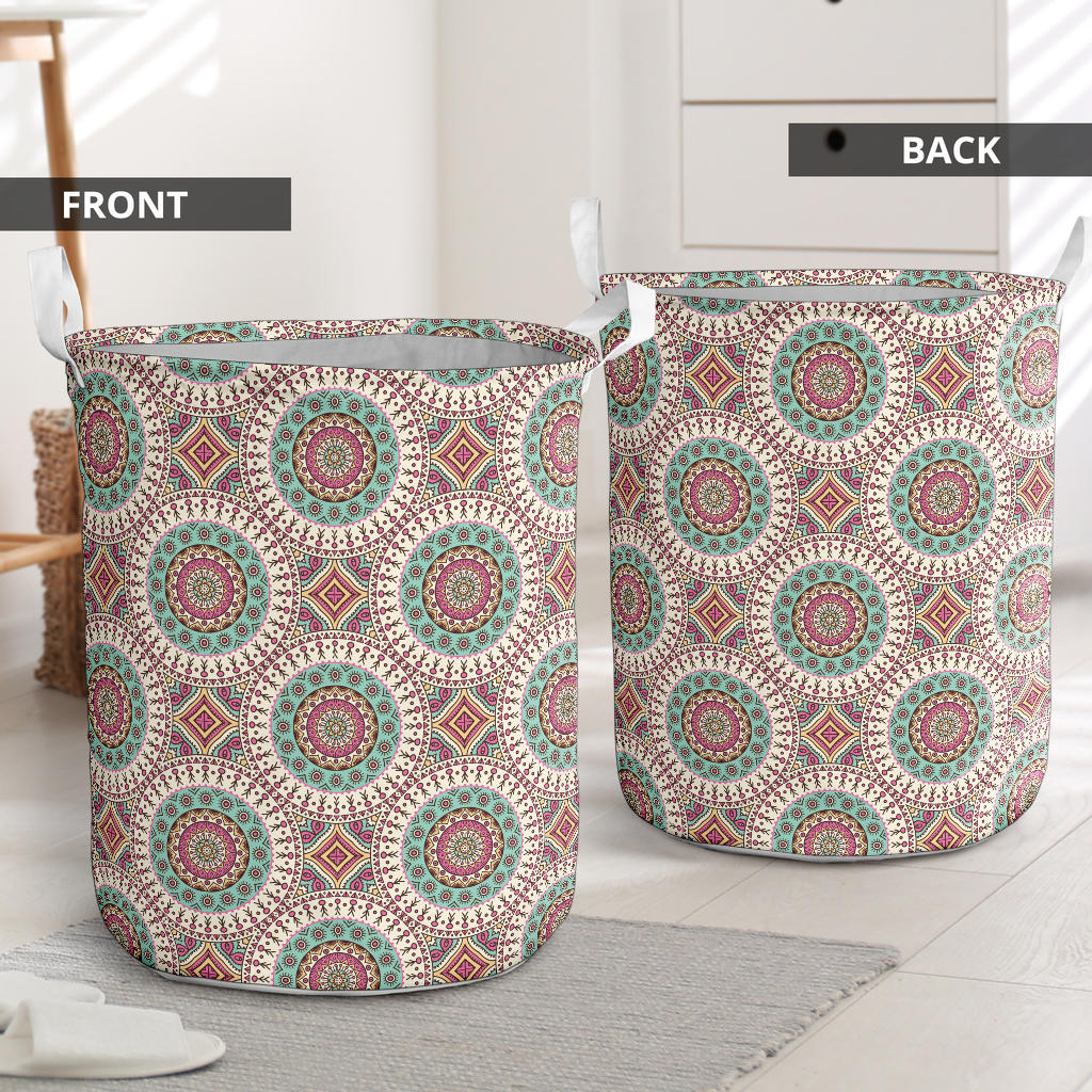 Bohemian Round Style Print Laundry Basket