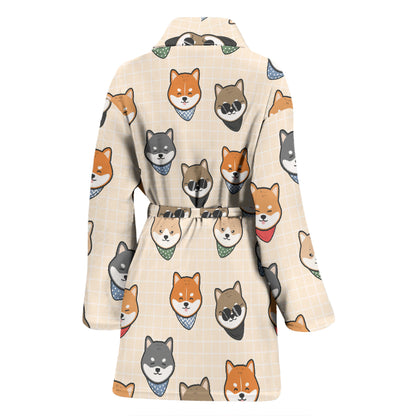 Shiba Inu Print Design LKS3010 Women Bathrobe