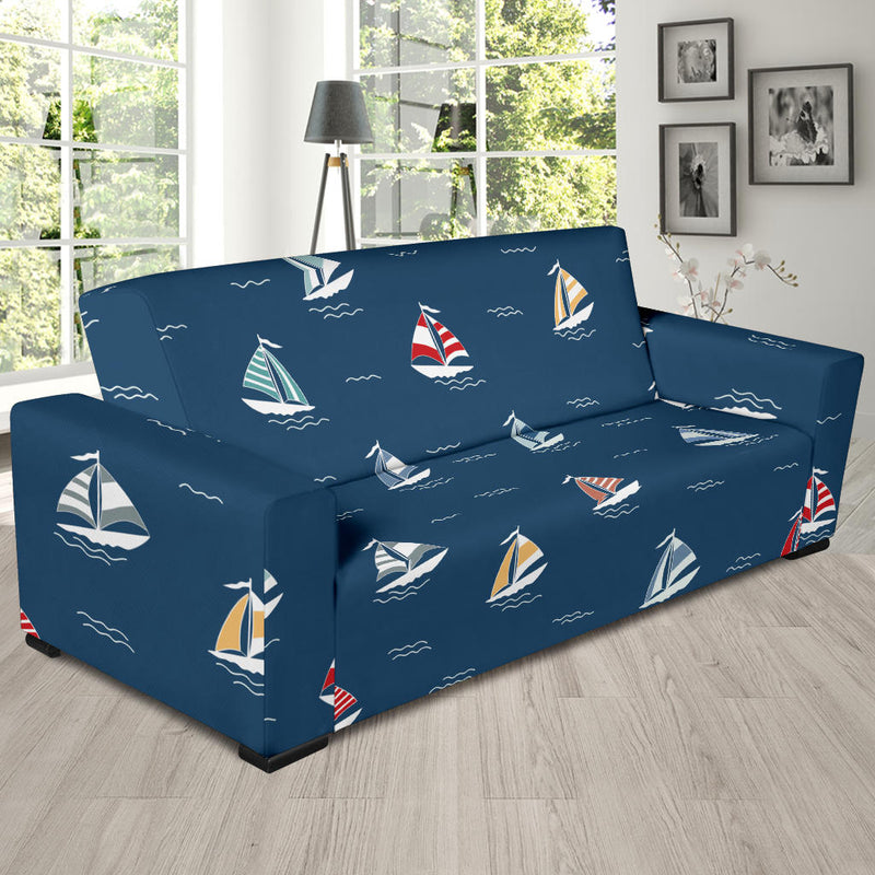 Sailing Ships Pattern Print Design A02 Sofa Slipcover