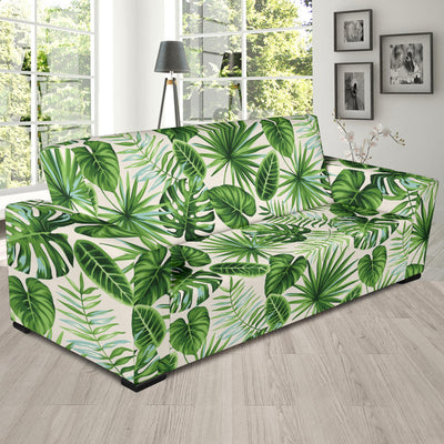 Palm Leaf Pattern Print Design A01 Sofa Slipcover