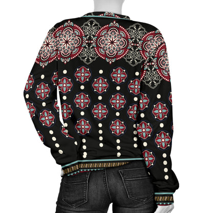 Ethnic Dot Style Print Pattern Women Long Sleeve Sweatshirt