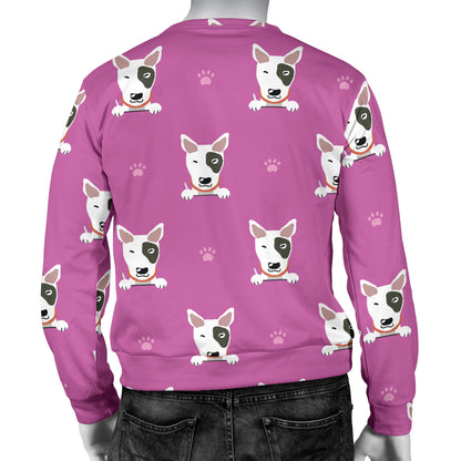 Bull Terrier Happy Print Pattern Men Long Sleeve Sweatshirt