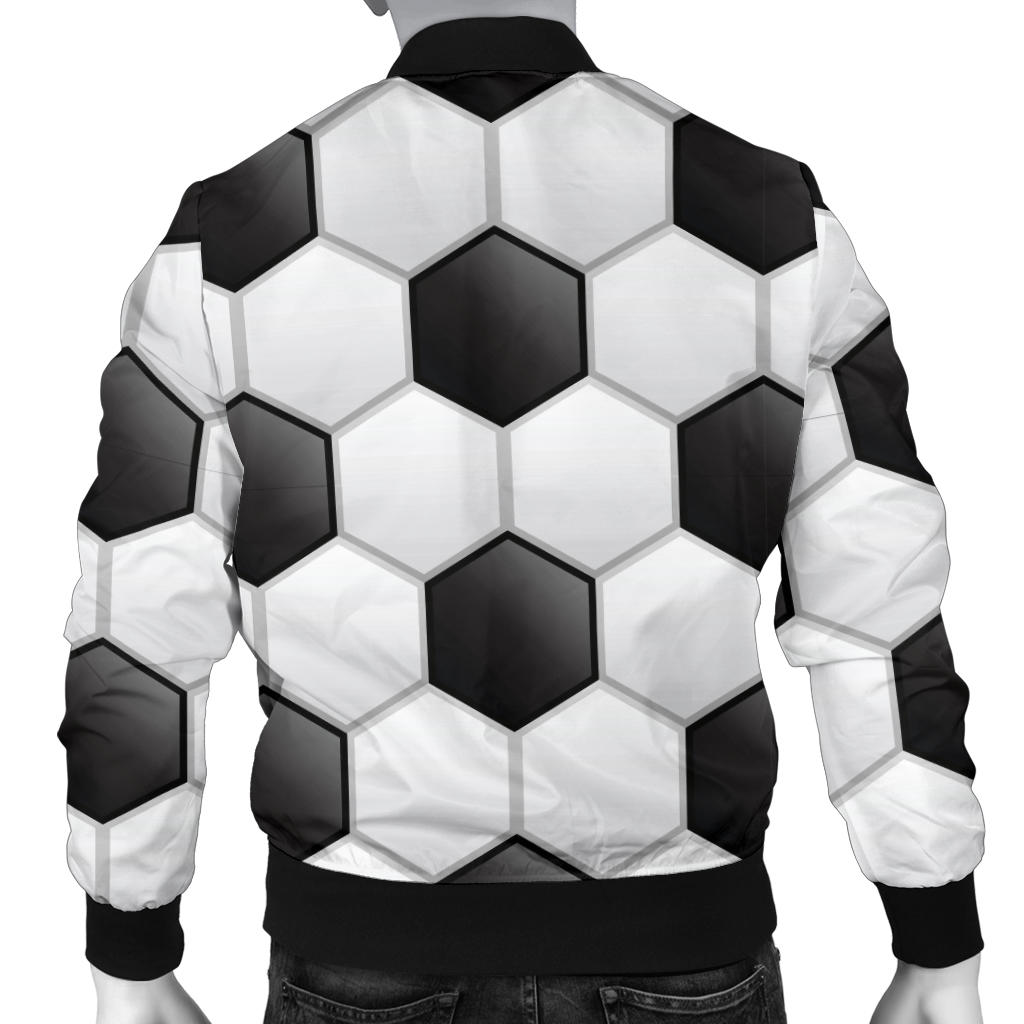 Soccer Ball Texture Print Pattern Men Bomber Jacket
