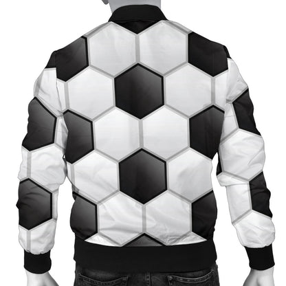 Soccer Ball Texture Print Pattern Men Bomber Jacket