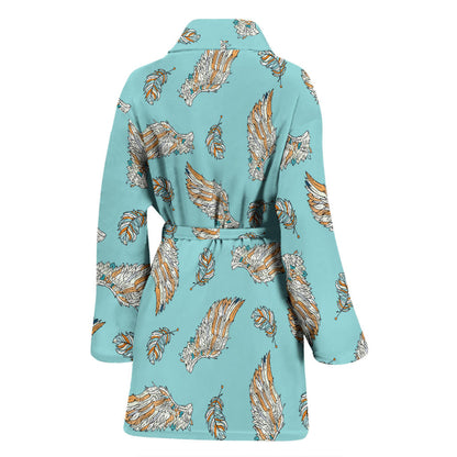 Angel Wings Pattern Print Design 03 Women Bathrobe