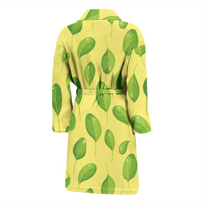 Spinach Print Design LKS302 Men Bathrobe