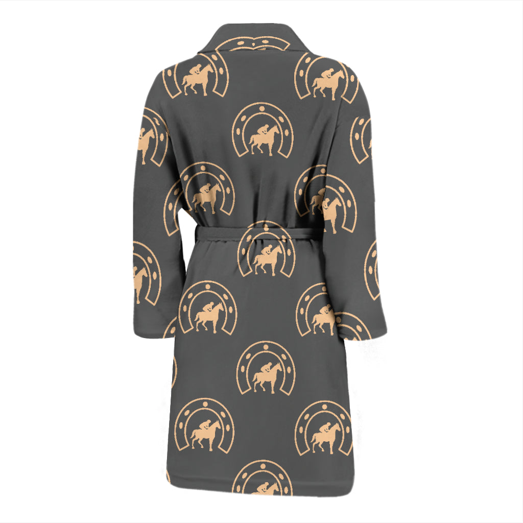 Horseshoe Print Design LKS306 Men Bathrobe