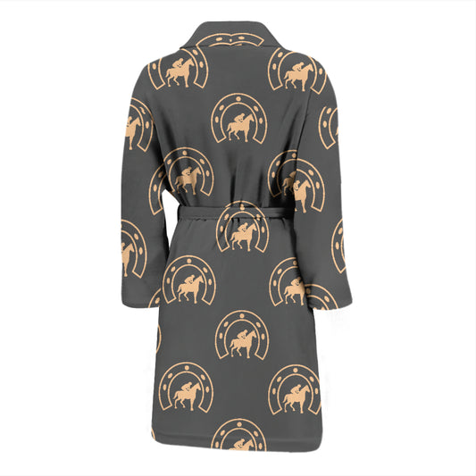 Horseshoe Print Design LKS306 Men Bathrobe