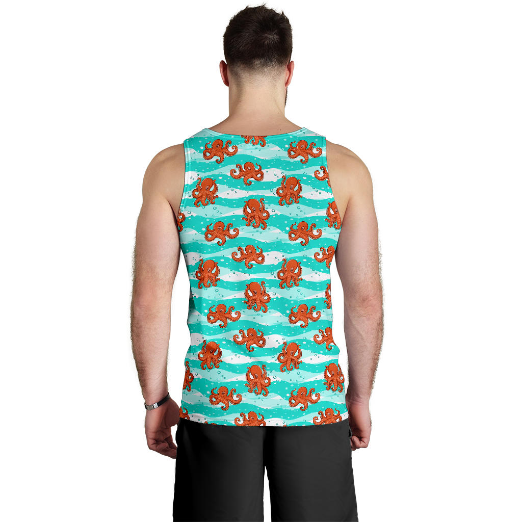 Octopus Cute Design Print Themed Men Tank Top