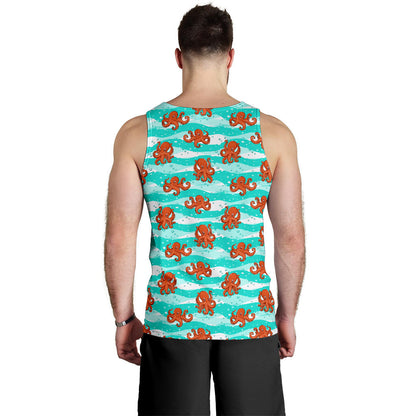 Octopus Cute Design Print Themed Men Tank Top