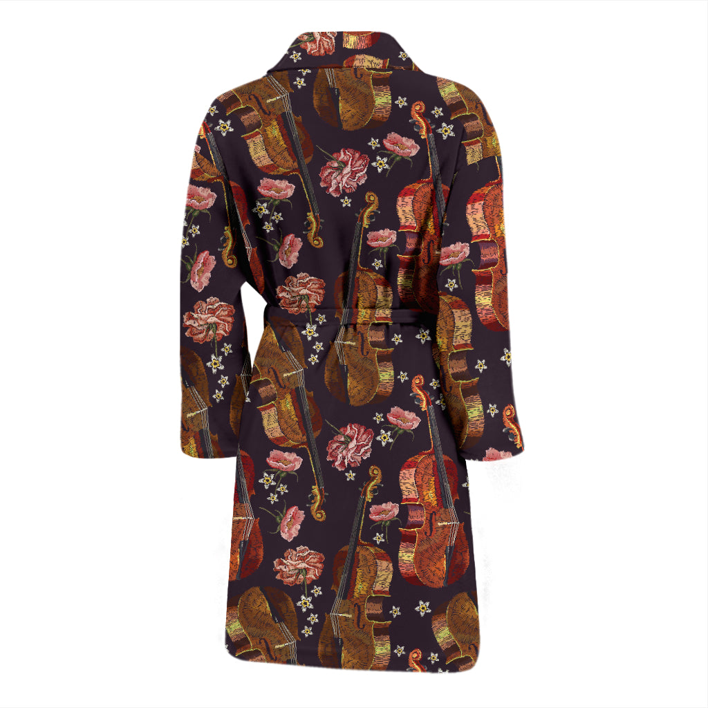 Violin Print Design LKS402 Men Bathrobe