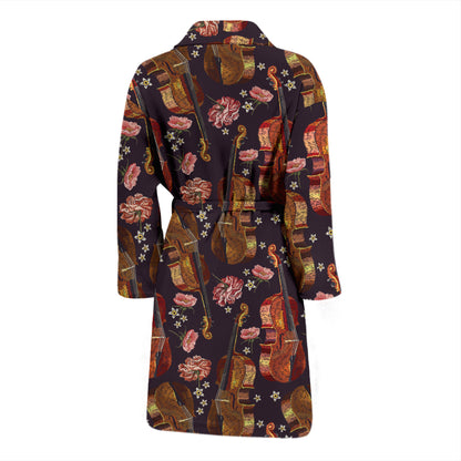 Violin Print Design LKS402 Men Bathrobe
