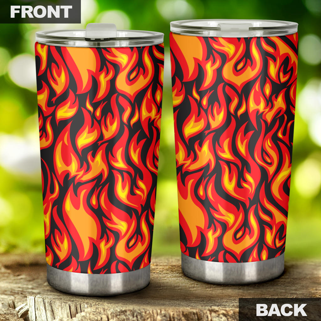 Flame Fire Print Pattern Tumbler