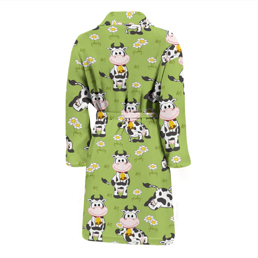 Cattle Print Design LKS401 Men Bathrobe