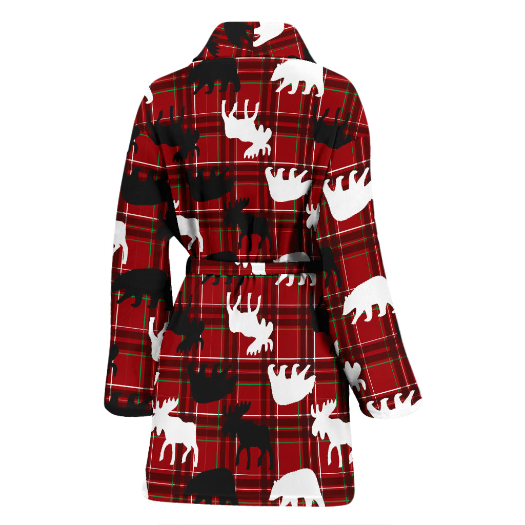 Moose Print Design LKS401 Women Bathrobe
