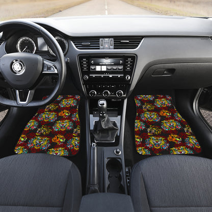 Tattoo Tiger Colorful Design Car Floor Mats Front Back
