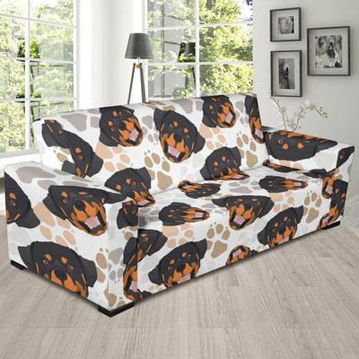 Rottweiler Pattern Print Design A03 Sofa Slipcover