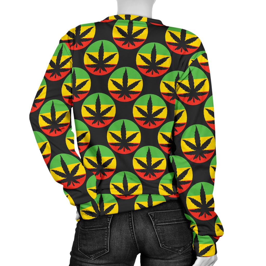 Rasta Reggae Color Design Women Long Sleeve Sweatshirt