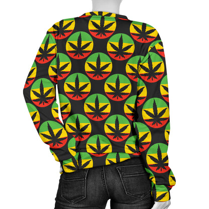 Rasta Reggae Color Design Women Long Sleeve Sweatshirt