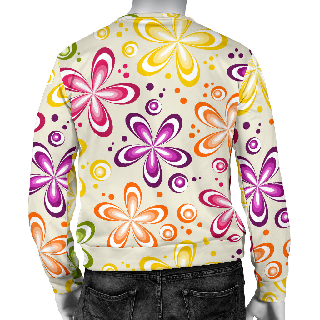Flower Power Colorful Design Print Men Long Sleeve Sweatshirt