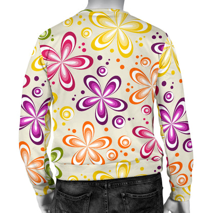 Flower Power Colorful Design Print Men Long Sleeve Sweatshirt