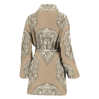 Pekingese Pattern Print Design A01 Women Bathrobe