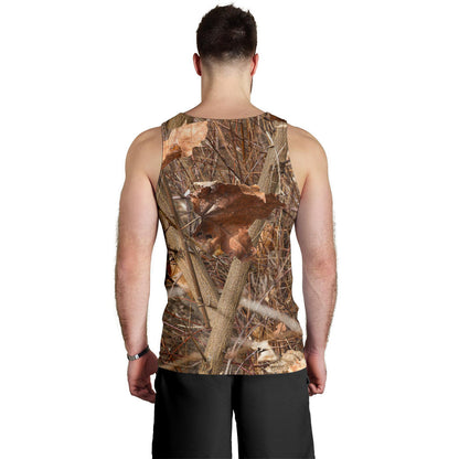 Camo Realistic Tree Forest Autumn Print Men Tank Top
