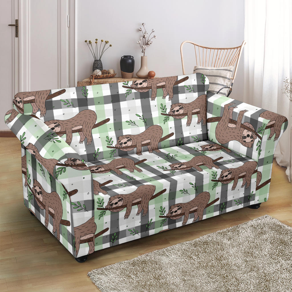 Sloth Print Design LKS301 Loveseat Couch Slipcover