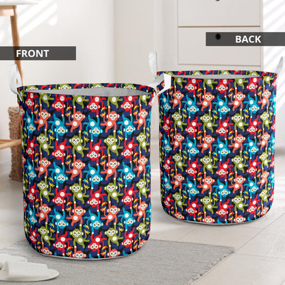 Monkey Colorful Design Themed Print Laundry Basket