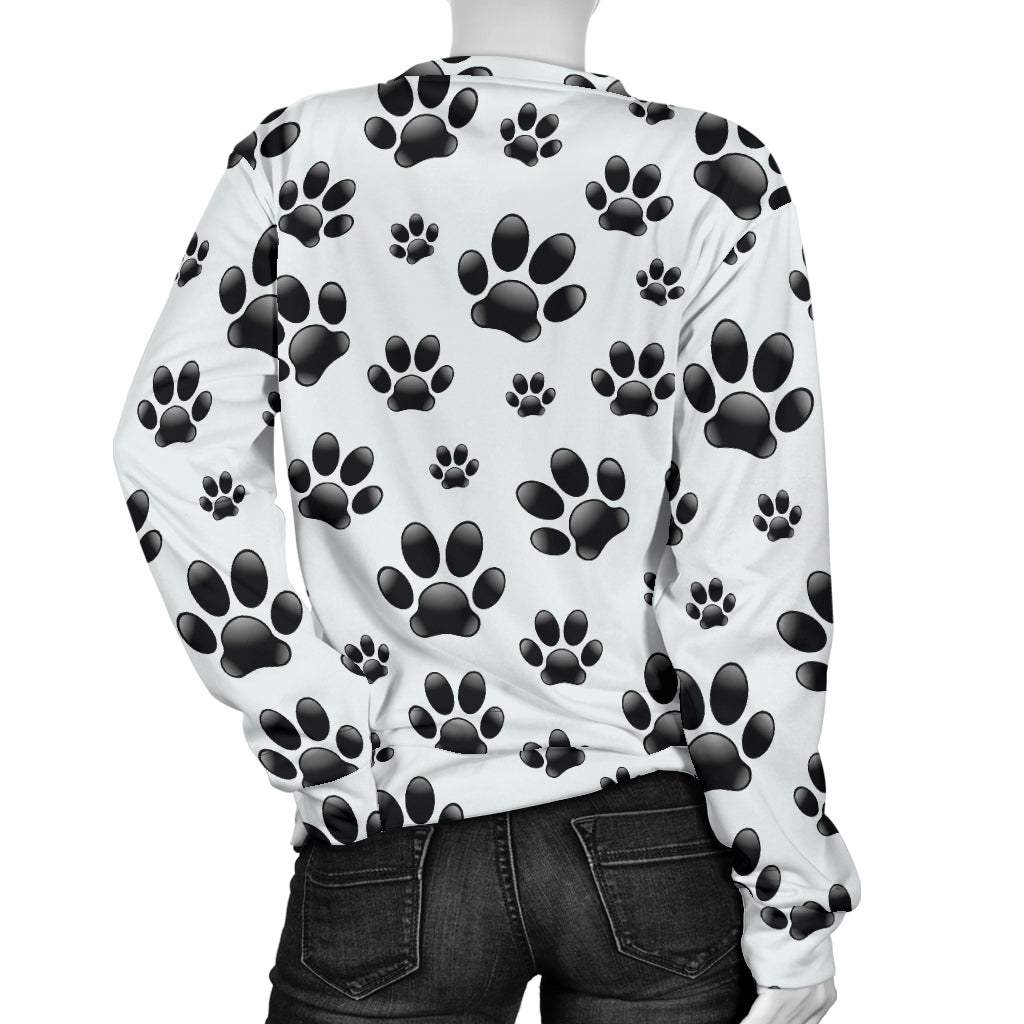Paw Themed Print Women Long Sleeve Sweatshirt