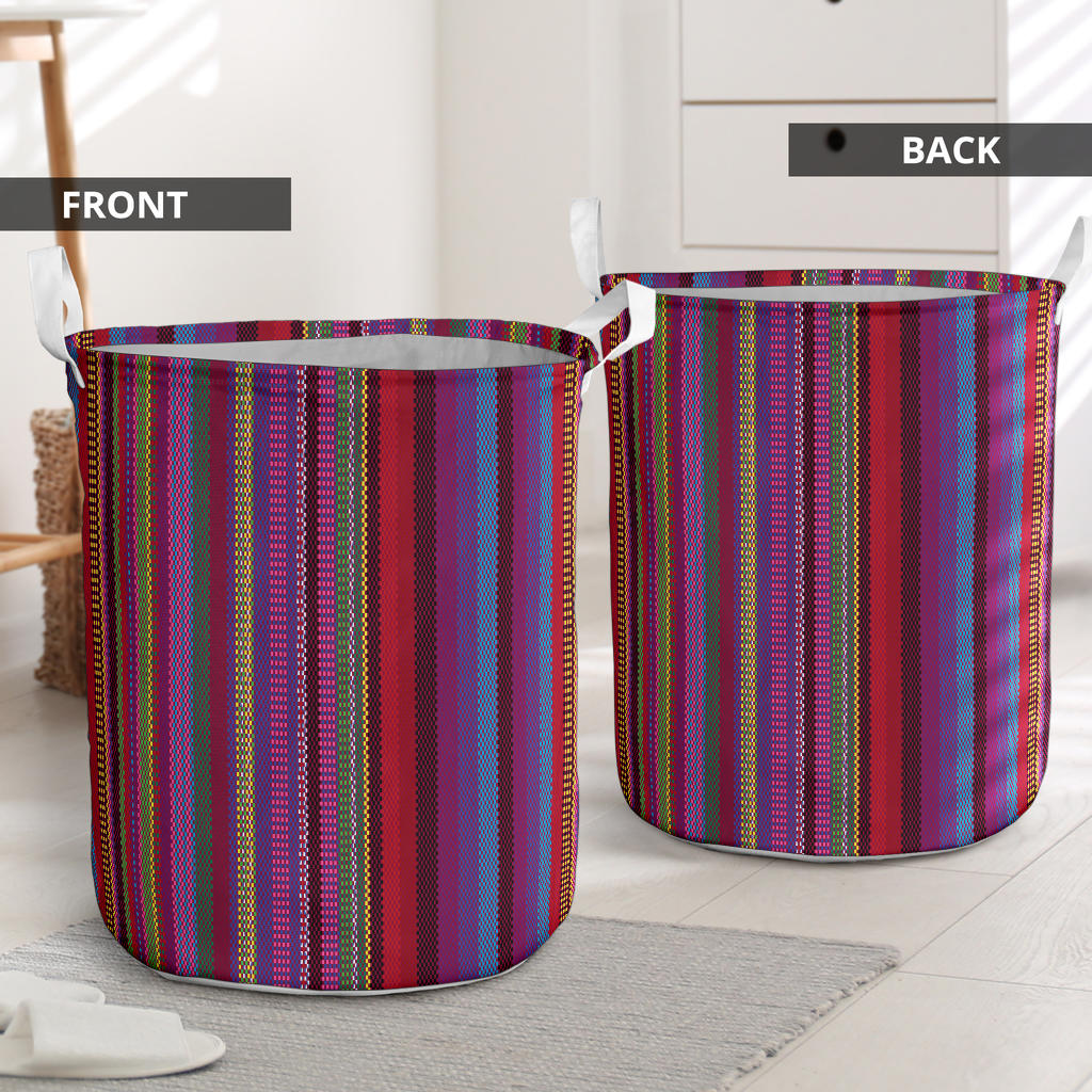 Serape Stripe Print Laundry Basket