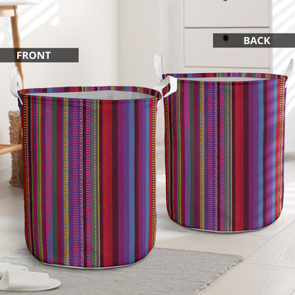 Serape Stripe Print Laundry Basket