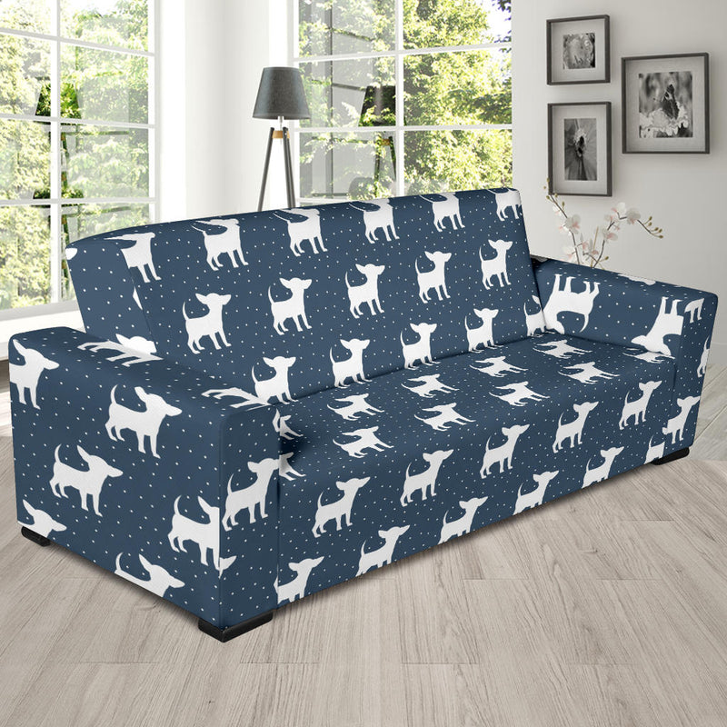 Chihuahua Pattern Print Design 03 Sofa Slipcover